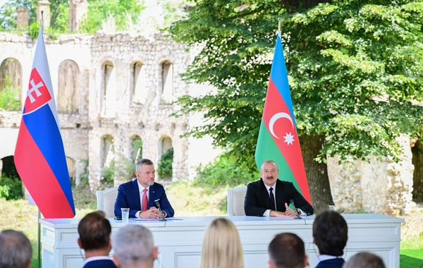 Azərbaycan və Slovakiya prezidentləri mətbuata bəyanatlarla çıxış ediblər