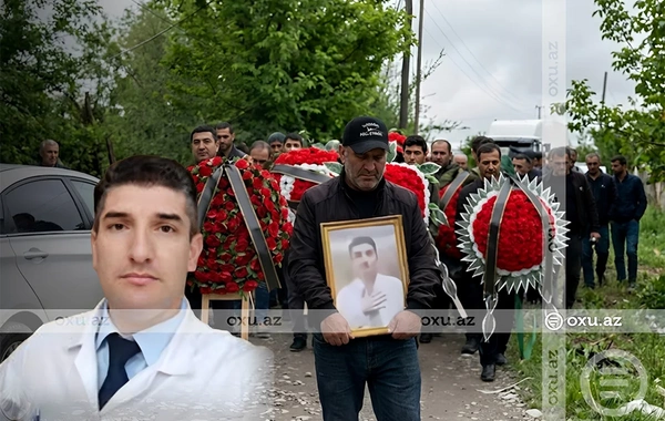 Partlayış nəticəsində ölən həkim dəfn olundu: Mərasimdən GÖRÜNTÜLƏR
