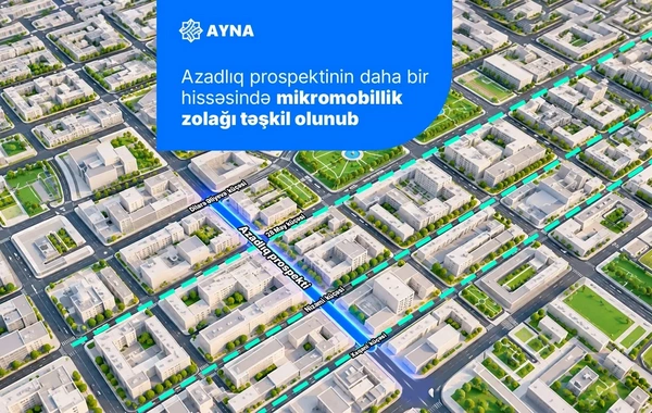 Bakının bu prospektində mikromobillik zolağı təşkil olunub