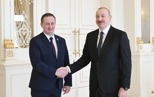 Президент Азербайджана Ильхам Алиев принял премьер-министра Беларуси