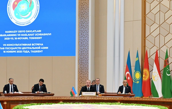 İlham Əliyev Mərkəzi Asiya Dövlət Başçılarının 7-ci Məşvərət Görüşünün iclasında çıxış edib