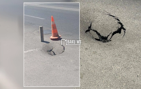 Bakının daha bir yolunda ÇÖKMƏ RİSKİ - DİQQƏTLİ OLUN!