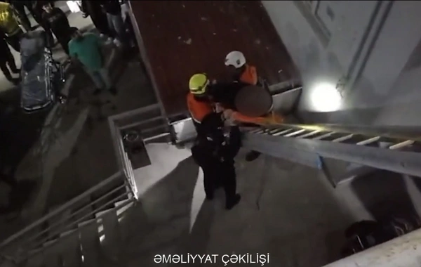 Masazırda binada yıxılaraq köməksiz qalan şəxs xilas olunub