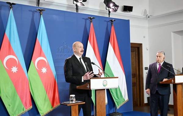 Президент Азербайджана и премьер-министр Венгрии выступили с заявлениями для прессы