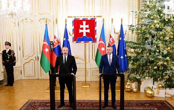 Azərbaycan və Slovakiya prezidentləri mətbuata bəyanatlarla çıxış ediblər