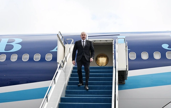 Prezident İlham Əliyevin olduğu təyyarə Bakı şəhəri Heydər Əliyev Beynəlxalq hava limanına eniş edib