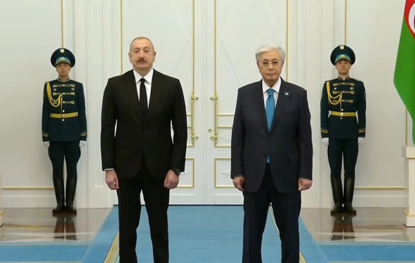 Astanada Azərbaycan Prezidenti İlham Əliyevin rəsmi qarşılanma mərasimi keçirilib