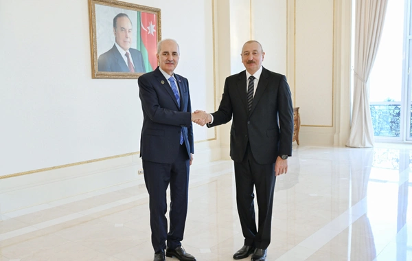Prezident İlham Əliyev Türkiyə Böyük Millət Məclisi sədrinin rəhbərlik etdiyi nümayəndə heyətini qəbul edib