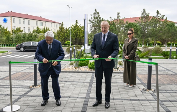 Prezident İlham Əliyev Milli Aviasiya Akademiyasında Beynəlxalq Təlim Mərkəzinin açılışında iştirak edib