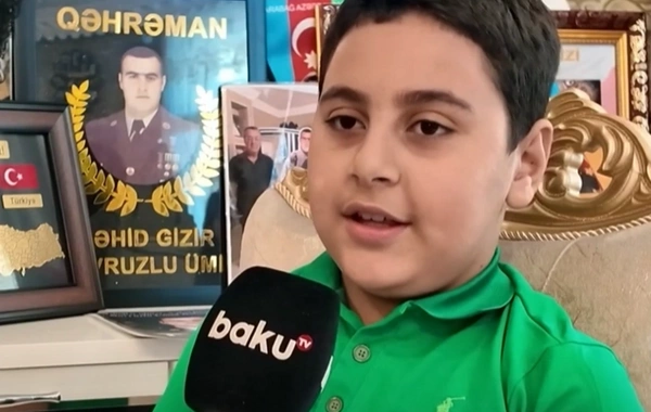 Şəhid Ümid Novruzlunun oğlu: "Atam qəhrəmandır, mən də onun yolunu davam etdirəcəyəm"