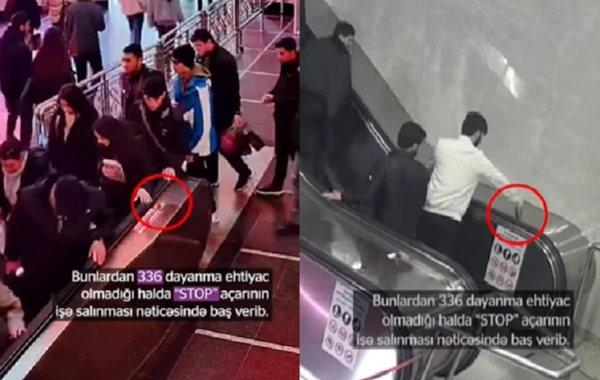 VIDEO of violators who stopped escalators in the Baku metro