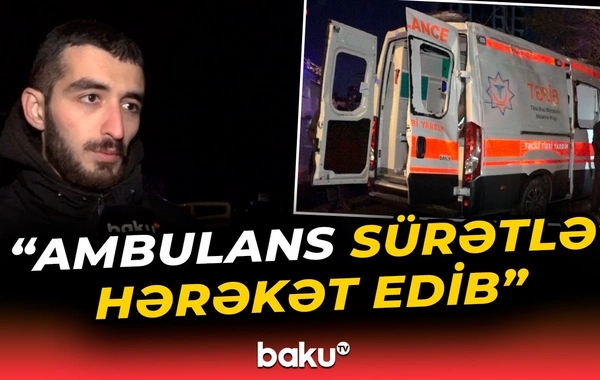 Motosiklet təcili tibbi yardım maşını ilə toqquşdu