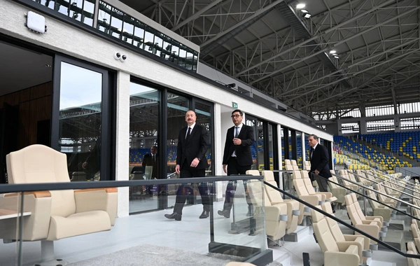Prezident İlham Əliyev Gəncə Stadionunun açılışında iştirak edib