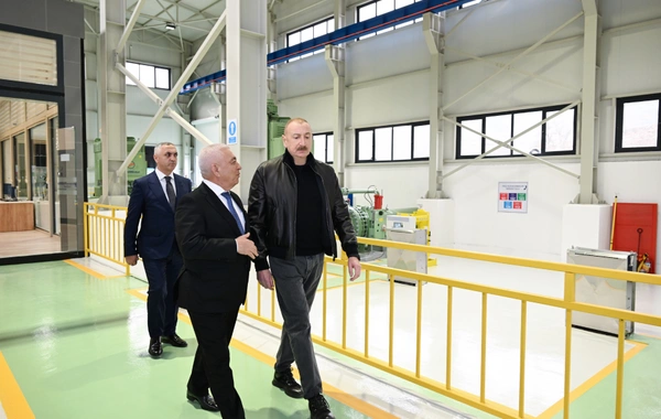 Prezident Ağdərədə "Qozlukörpü" Su Elektrik Stansiyasının açılışında iştirak edib