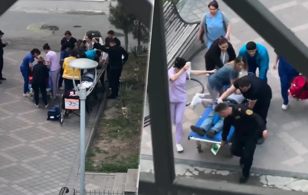 Bakıda ürəyi dayanan kişini xəstəxana həyətində həyata qaytardılar - ANBAAN VİDEO