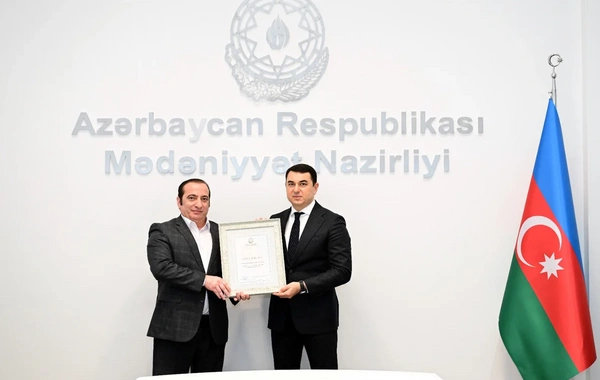 Niyaməddin Musayev, Ağaəli İbrahimov və bir sıra şəxsə Mədəniyyət Nazirliyinin Fəxri diplomu verilib
