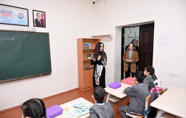 Leyla Əliyeva və Alyona Əliyeva Qubada internat tipli ümumtəhsil məktəbini və STEAM mərkəzini ziyarət ediblər