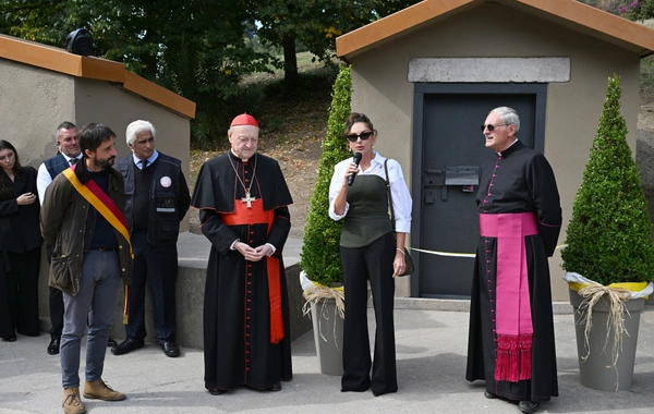 Мехрибан Алиева приняла участие в церемонии открытия проекта реставрации катакомб Святой Коммодиллы в Ватикане