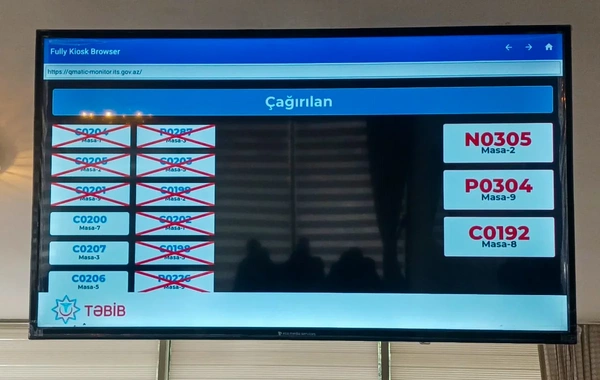 Masallı Rayon Mərkəzi Xəstəxanasında elektron növbə sistemi istifadəyə verilib
