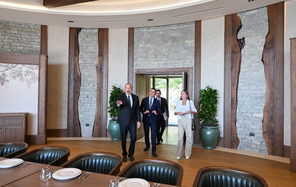 İlham Əliyev Şamaxıda "Meysari Grand Hotel & SPA" kompleksinin açılışını edib
