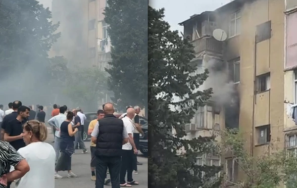 Bakının mərkəzində yaşayış binasındakı yanğın SÖNDÜRÜLDÜ