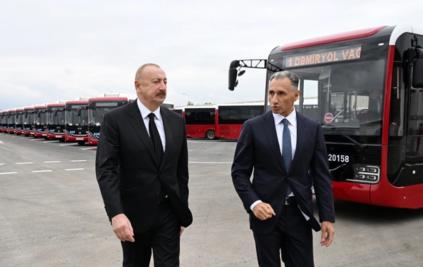 Prezident İlham Əliyev "BakuBus" MMC-nin Gəncə Avtoparkının açılışında iştirak edib