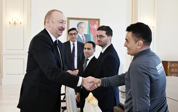 İlham Əliyev Avropa çempionatında komanda hesabında çempion olan güləşçiləri qəbul edib