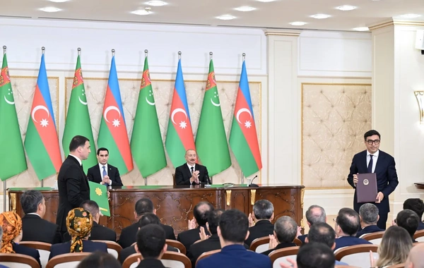The exchange of Azerbaijani-Turkmen documents took place