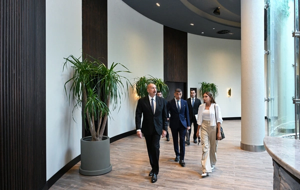 İlham Əliyev Şamaxıda "Meysari Grand Hotel & SPA" kompleksinin açılışını edib