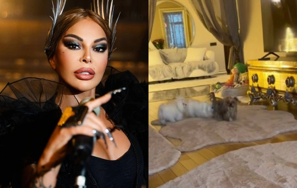 Aygün Kazımovanın dəbdəbəli evindən görüntülər