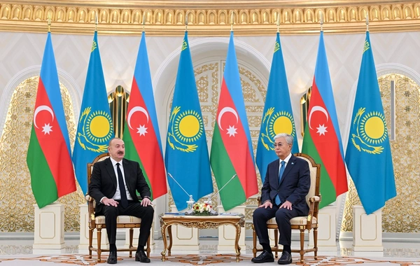 İlham Əliyev və Kasım-Jomart Tokayev "Alem.ai" Beynəlxalq Süni İntellekt Mərkəzində olublar