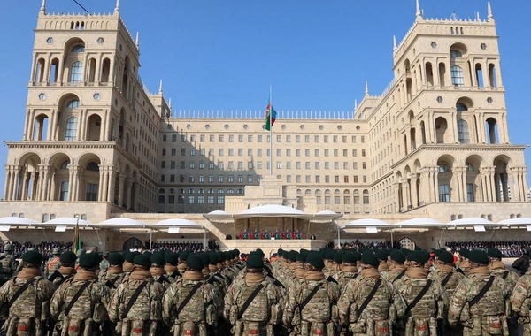 The Erdogan administration published footage from a military parade in Baku