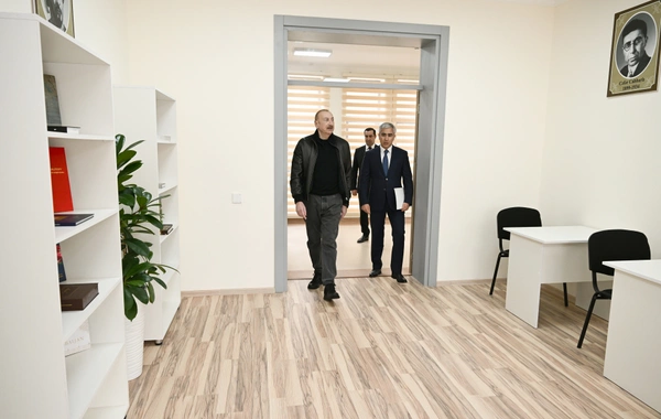 Prezident İlham Əliyev Şamaxı Avropa liseyinin yeni binasının açılışında iştirak edib