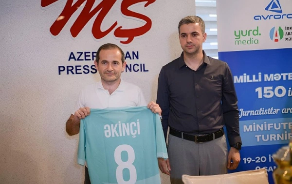 Şamaxıda keçiriləcək Milli Mətbuat - 150 minifutbol turnirinin Mətbuat Şurasında təqdimatı baş tutub
