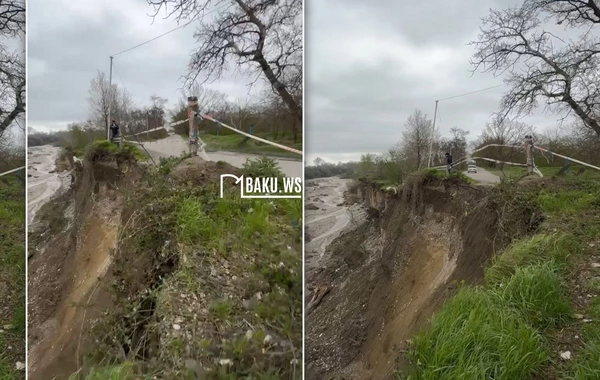 Xaçmazda Güclü yağışlar yolu dağıtdı - AAYDA-dan açıqlama