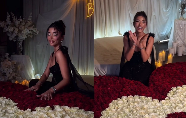 Azerbaijani blogger received 1100 roses in honor of her 31st birthday