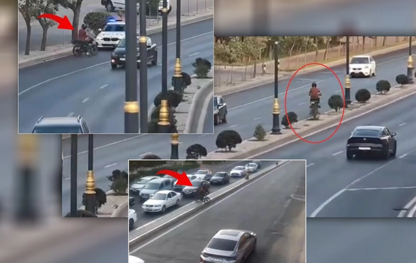 Bakıda motosikletlə avtoxuliqanlıq edən sürücü inzibati qaydada həbs edildi