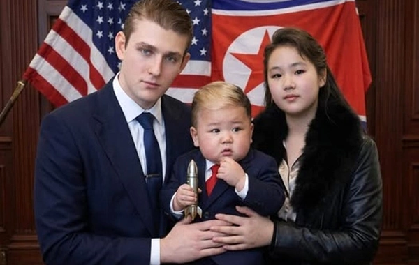 Cənubi Koreyada Trampın oğlu ilə Kim Çen Inın qızı haqqında mem viral olub