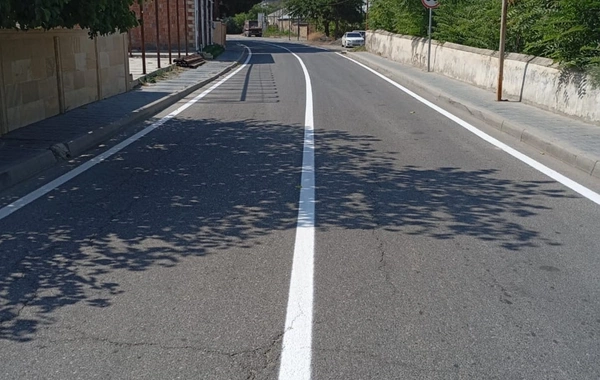 Şabran şəhərində yol nişanlanma işləri həyata keçirilib