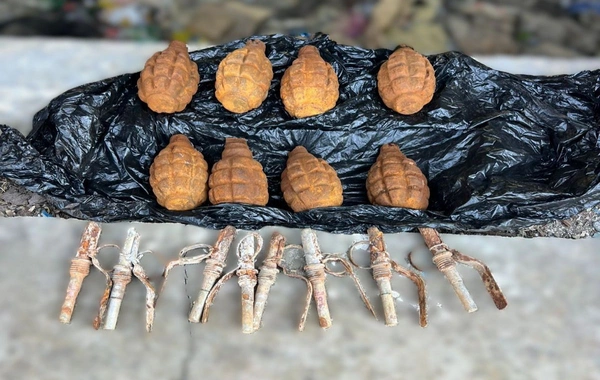 Həbs olunmuş şəxsin gizlətdiyi 8 qumbara tapılıb - FOTO