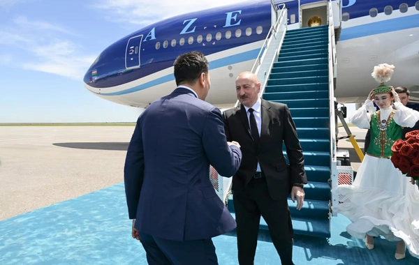Prezident İlham Əliyev Qazaxıstanda işgüzar səfərdədir