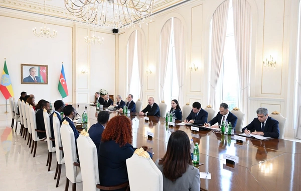 İlham Əliyevin Efiopiyanın Baş naziri ilə geniş tərkibdə görüşü olub və iki ölkə arasında bir sıra sənədlər imzalanıb