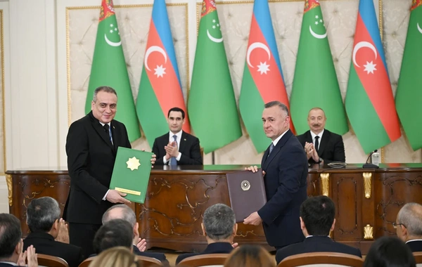 The exchange of Azerbaijani-Turkmen documents took place
