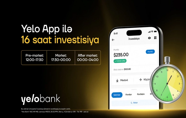 Yelo Invest-də limit sifarişi funksiyası aktiv oldu