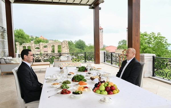 A joint lunch of the presidents of Azerbaijan and Turkmenistan was held in Shusha