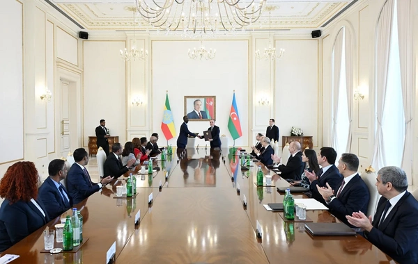 İlham Əliyevin Efiopiyanın Baş naziri ilə geniş tərkibdə görüşü olub və iki ölkə arasında bir sıra sənədlər imzalanıb