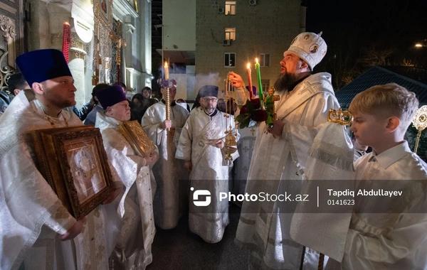 Müqəddəs Mürdaşıyan Zənənlər Kafedral kilsəsində Pasxa bayramından FOTOREPORTAJ