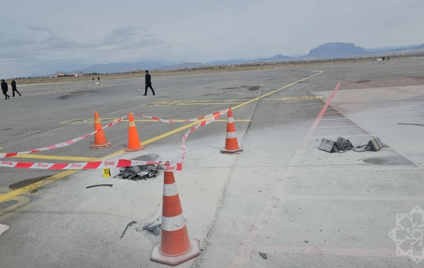 İranın dronla vurduğu Naxçıvan aeroportunun içindən GÖRÜNTÜLƏR