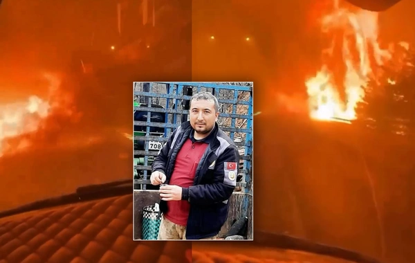 Türkiyədəki meşə yanğınlarından DƏŞHƏTLİ GÖRÜNTÜ - 1 yanğınsöndürən öldü