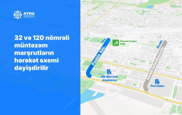Bakıda 2 avtobus marşrutunun hərəkət sxemi dəyişdirilir